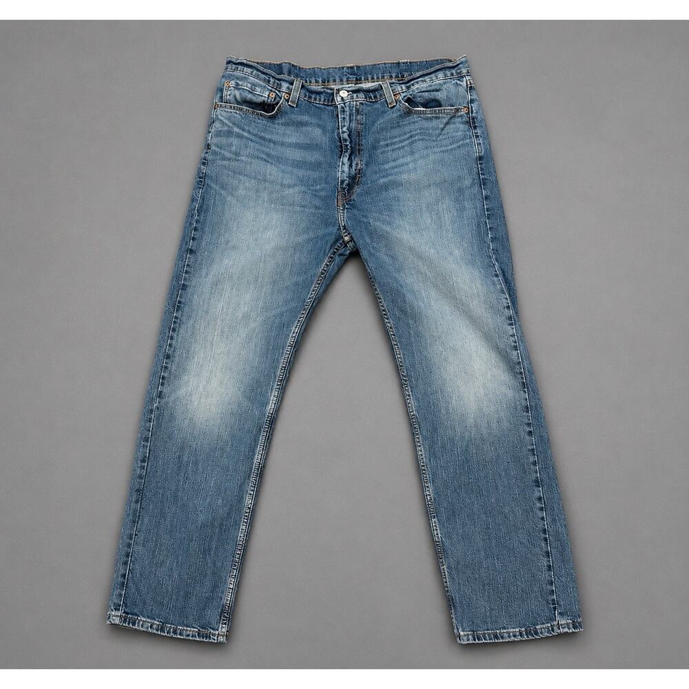 Levis 505 Jeans Mens 38x32 Blue Regular Fit Straight Medium Wash